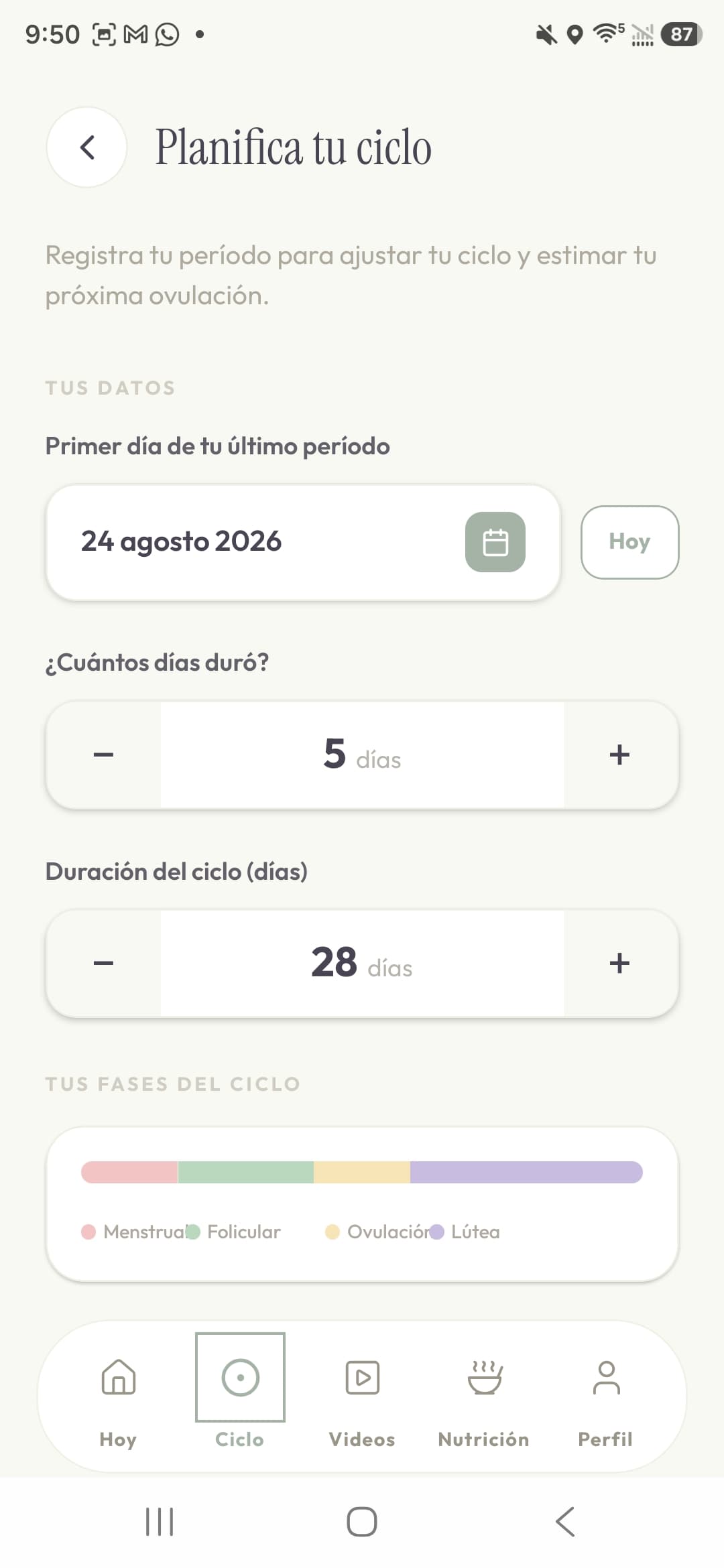 Calculadora de período