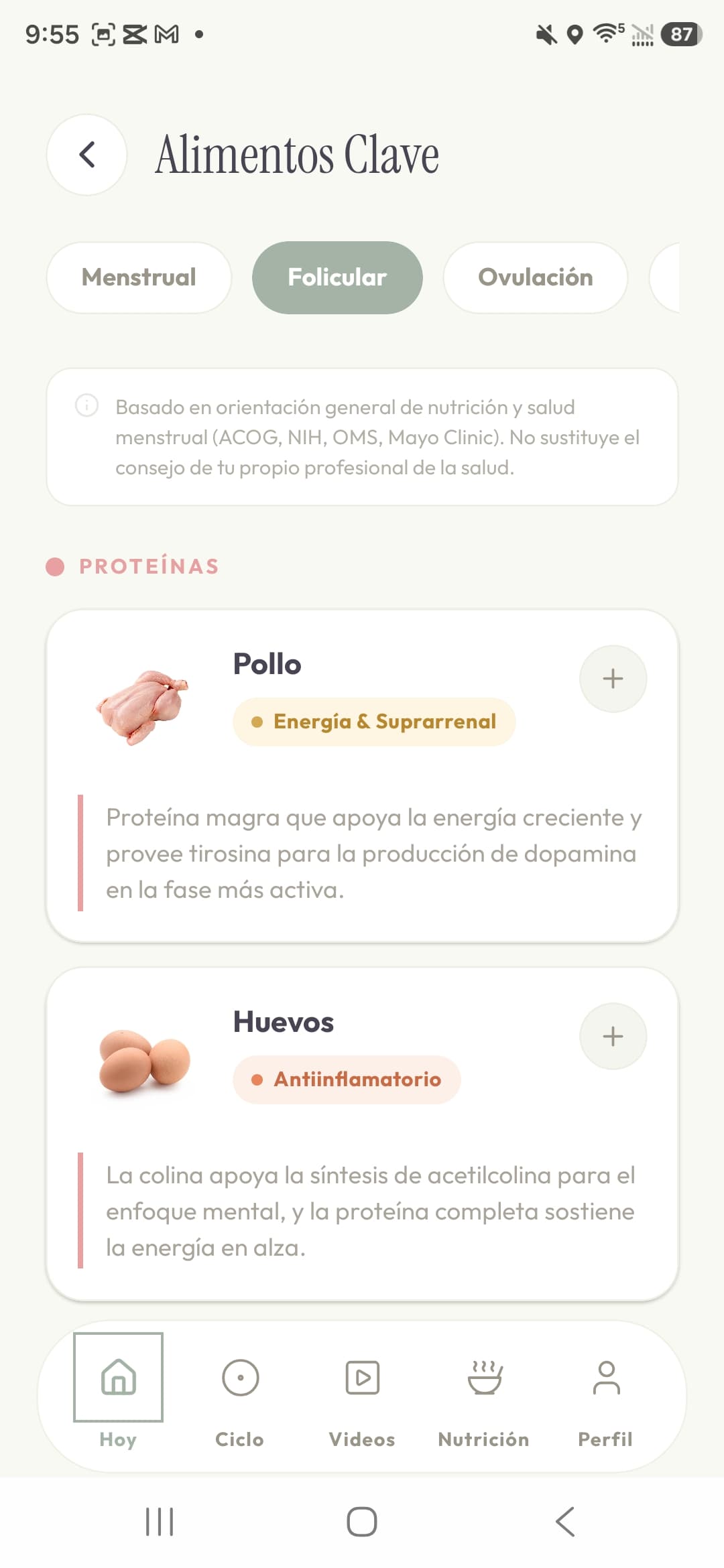 Guía de alimentos clave