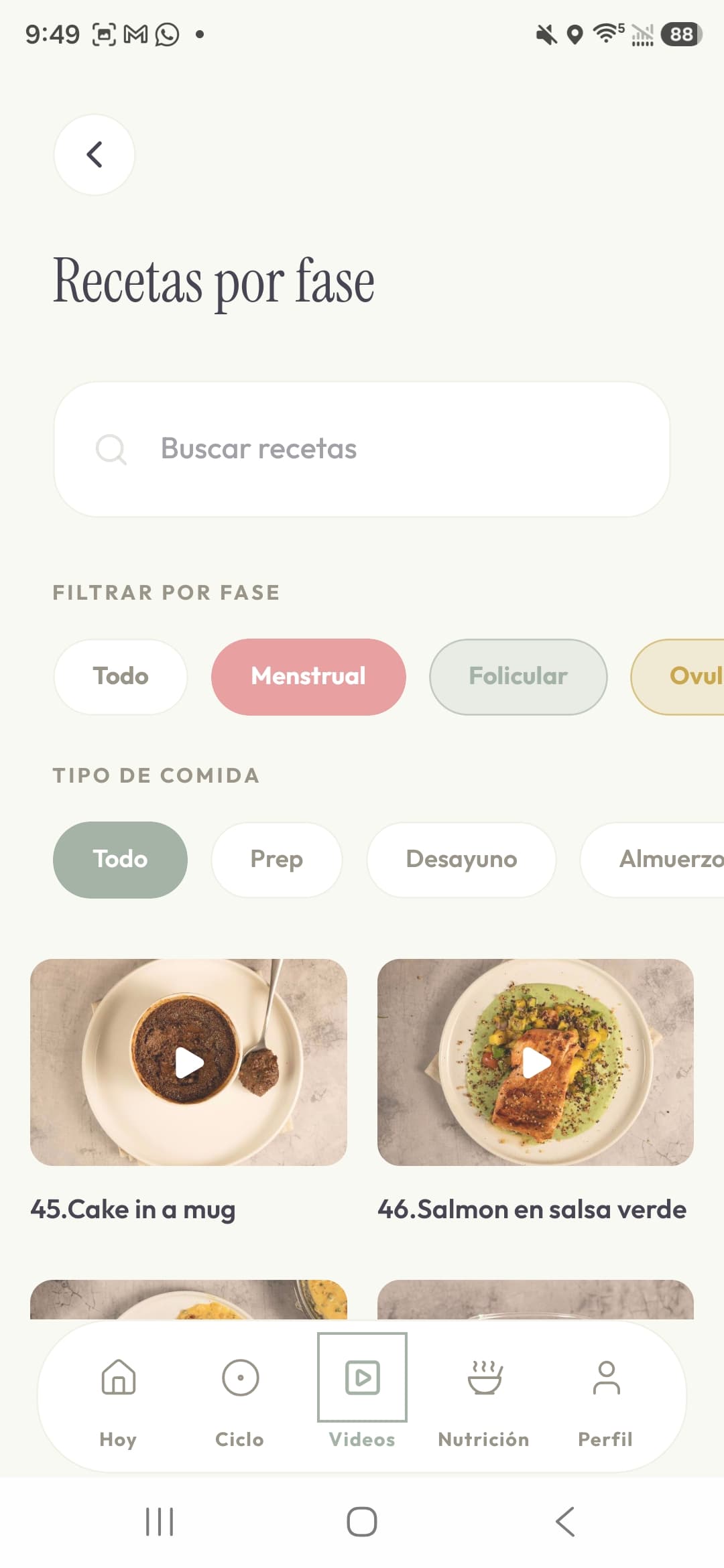 Menstrual: Eliminar y restaurar