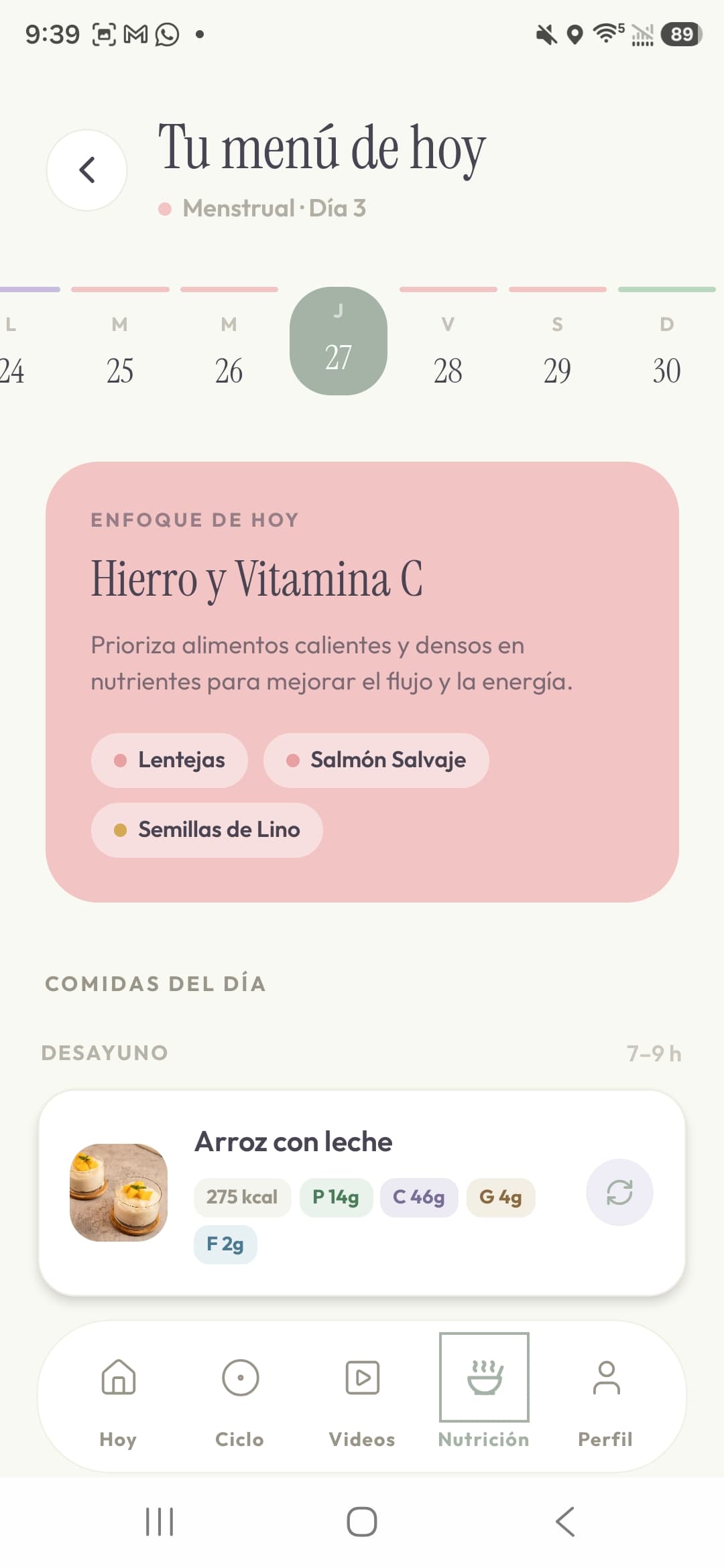 Menstrual: Eliminar y restaurar